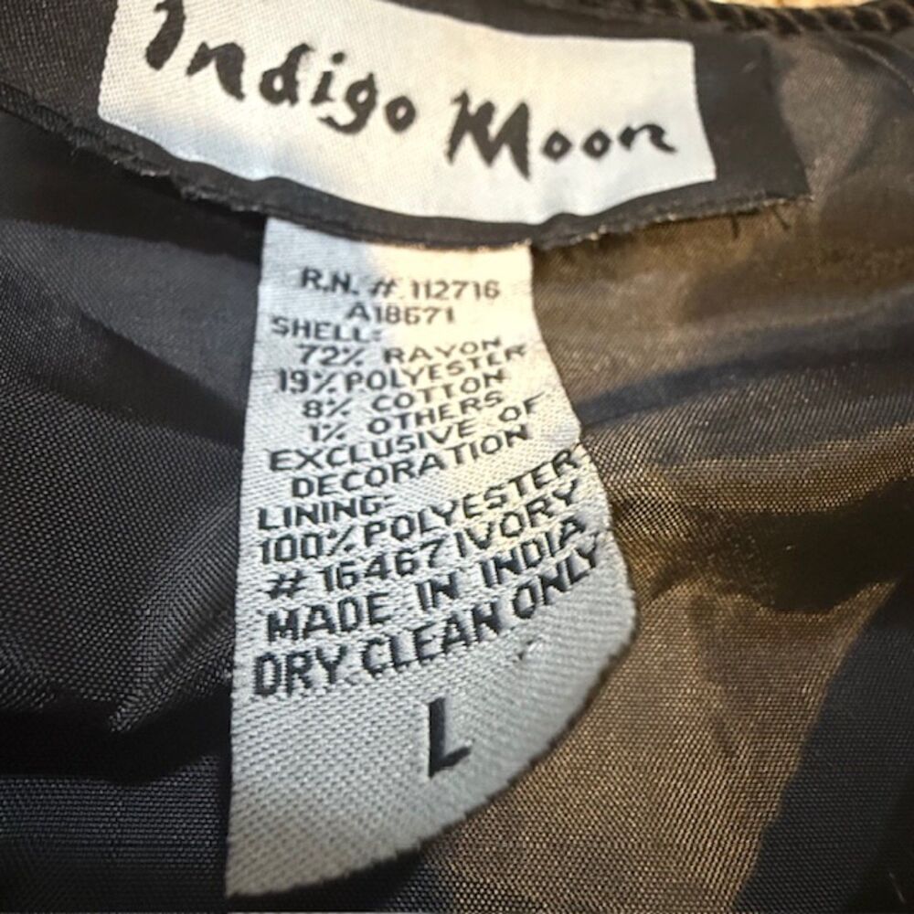 Vintage Indigo Moon Patchwork Leopard Cardigan L … - image 6